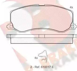 R Brake RB1001 - Bremžu uzliku kompl., Disku bremzes adetalas.lv