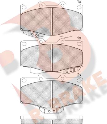 R Brake RB1007 - Bremžu uzliku kompl., Disku bremzes adetalas.lv