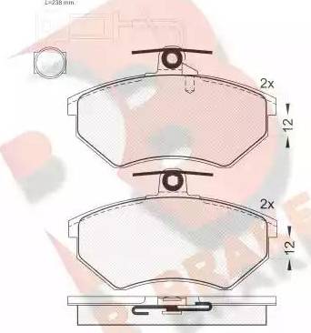 R Brake RB1013 - Bremžu uzliku kompl., Disku bremzes adetalas.lv