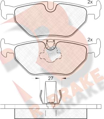 R Brake RB1141 - Bremžu uzliku kompl., Disku bremzes adetalas.lv