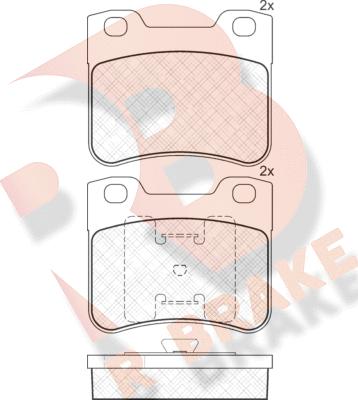 R Brake RB1150 - Bremžu uzliku kompl., Disku bremzes adetalas.lv