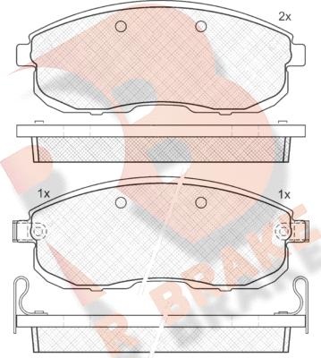 R Brake RB1101 - Bremžu uzliku kompl., Disku bremzes adetalas.lv