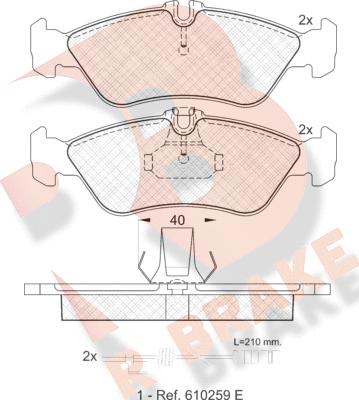 R Brake RB1103 - Bremžu uzliku kompl., Disku bremzes adetalas.lv