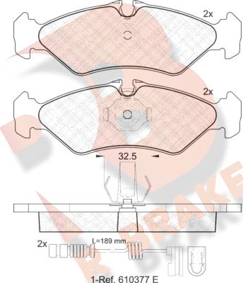 R Brake RB1102-203 - Bremžu uzliku kompl., Disku bremzes adetalas.lv