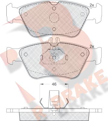 R Brake RB1115 - Bremžu uzliku kompl., Disku bremzes adetalas.lv