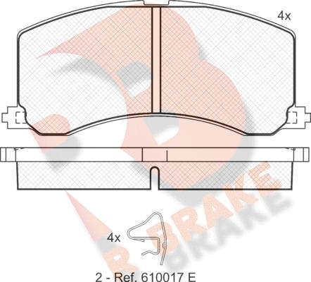 R Brake RB1116 - Bremžu uzliku kompl., Disku bremzes adetalas.lv