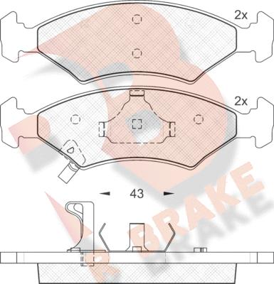 R Brake RB1185 - Bremžu uzliku kompl., Disku bremzes adetalas.lv