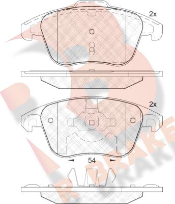 R Brake RB1866-200 - Bremžu uzliku kompl., Disku bremzes adetalas.lv