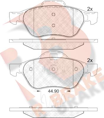 R Brake RB1860 - Bremžu uzliku kompl., Disku bremzes adetalas.lv