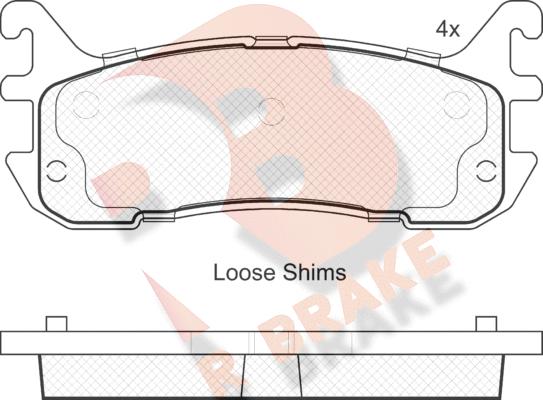 R Brake RB1819-204 - Bremžu uzliku kompl., Disku bremzes adetalas.lv