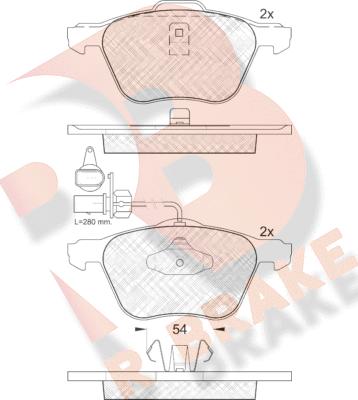 R Brake RB1395 - Bremžu uzliku kompl., Disku bremzes adetalas.lv