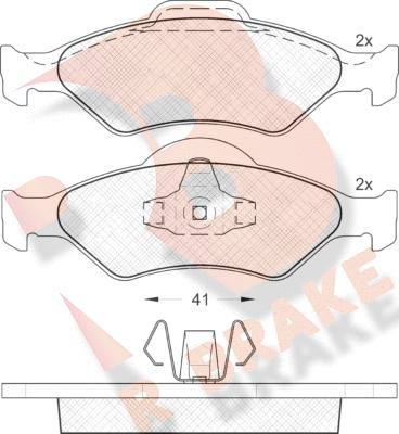 R Brake RB1344 - Bremžu uzliku kompl., Disku bremzes adetalas.lv