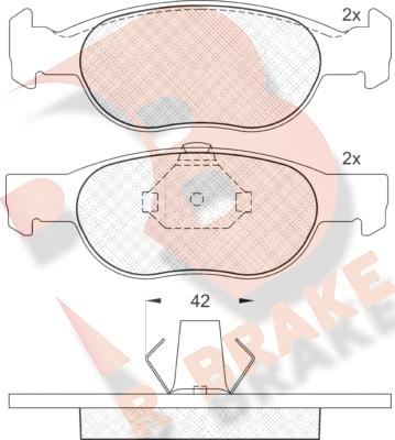 R Brake RB1348 - Bremžu uzliku kompl., Disku bremzes adetalas.lv