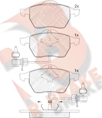 R Brake RB1362 - Bremžu uzliku kompl., Disku bremzes adetalas.lv