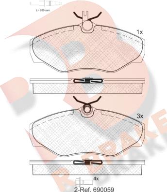 R Brake RB1315-203 - Bremžu uzliku kompl., Disku bremzes adetalas.lv