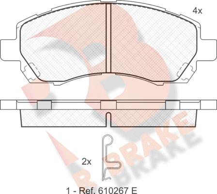 R Brake RB1318 - Bremžu uzliku kompl., Disku bremzes adetalas.lv