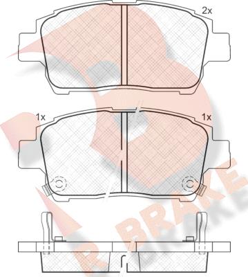 R Brake RB1386 - Bremžu uzliku kompl., Disku bremzes adetalas.lv