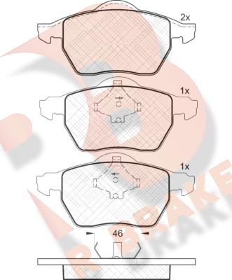 R Brake RB1294 - Bremžu uzliku kompl., Disku bremzes adetalas.lv