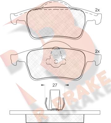 R Brake RB1298 - Bremžu uzliku kompl., Disku bremzes adetalas.lv