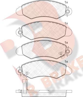 R Brake RB1293 - Bremžu uzliku kompl., Disku bremzes adetalas.lv