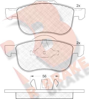 R Brake RB1297 - Bremžu uzliku kompl., Disku bremzes adetalas.lv