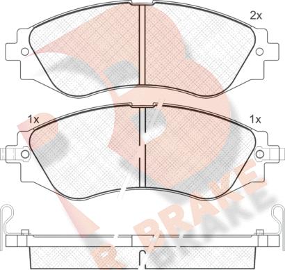 R Brake RB1260 - Bremžu uzliku kompl., Disku bremzes adetalas.lv