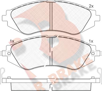 R Brake RB1263 - Bremžu uzliku kompl., Disku bremzes adetalas.lv