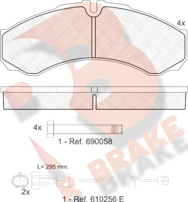 R Brake RB1208-117 - Bremžu uzliku kompl., Disku bremzes adetalas.lv