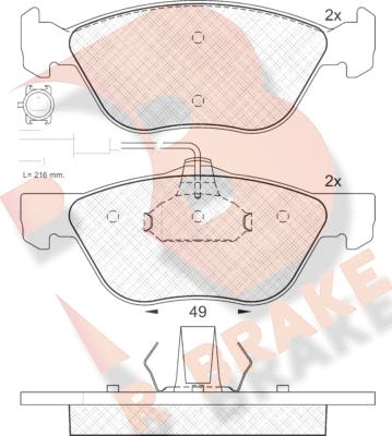 R Brake RB1283 - Bremžu uzliku kompl., Disku bremzes adetalas.lv