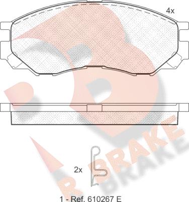 R Brake RB1234 - Bremžu uzliku kompl., Disku bremzes adetalas.lv