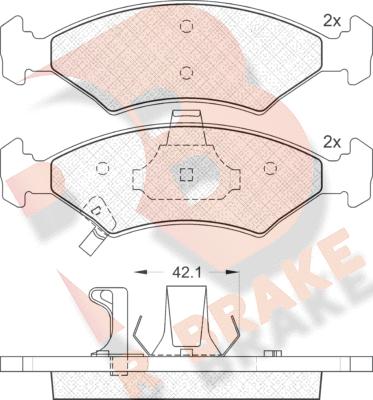 R Brake RB1231 - Bremžu uzliku kompl., Disku bremzes adetalas.lv