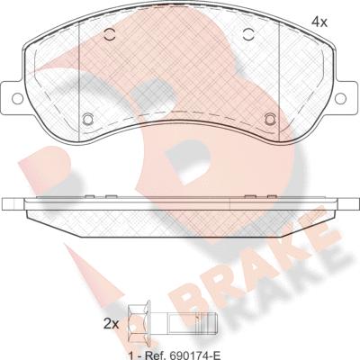 R Brake RB1793-204 - Bremžu uzliku kompl., Disku bremzes adetalas.lv