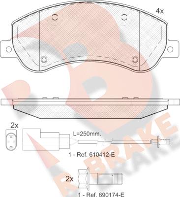 R Brake RB1793 - Bremžu uzliku kompl., Disku bremzes adetalas.lv