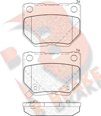 R Brake RB1749 - Bremžu uzliku kompl., Disku bremzes adetalas.lv