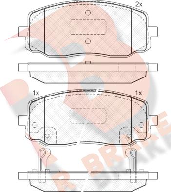 R Brake RB1709 - Bremžu uzliku kompl., Disku bremzes adetalas.lv