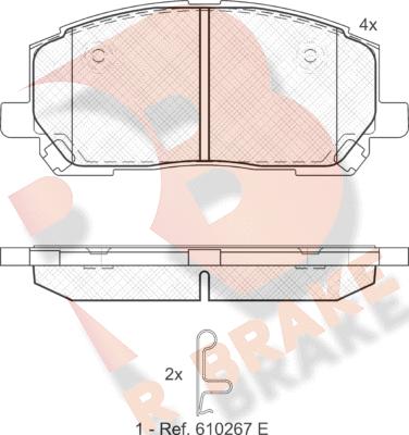 R Brake RB1705 - Bremžu uzliku kompl., Disku bremzes adetalas.lv