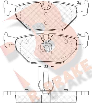 R Brake RB1707 - Bremžu uzliku kompl., Disku bremzes adetalas.lv