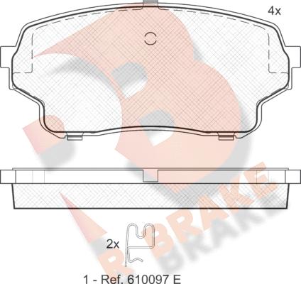 R Brake RB1715 - Bremžu uzliku kompl., Disku bremzes adetalas.lv