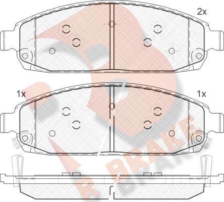 R Brake RB1713 - Bremžu uzliku kompl., Disku bremzes adetalas.lv