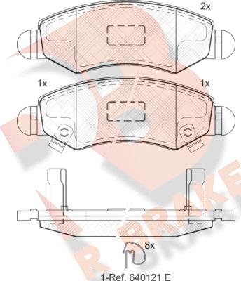 R Brake RB1731 - Bremžu uzliku kompl., Disku bremzes adetalas.lv