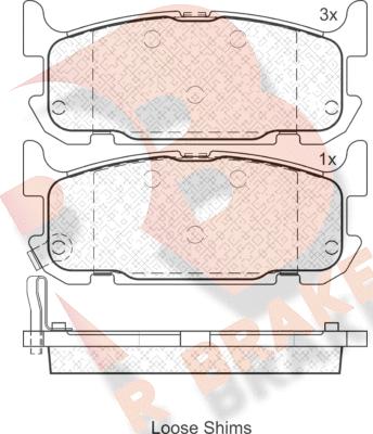 R Brake RB1738 - Bremžu uzliku kompl., Disku bremzes adetalas.lv