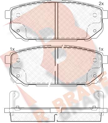 R Brake RB1720 - Bremžu uzliku kompl., Disku bremzes adetalas.lv