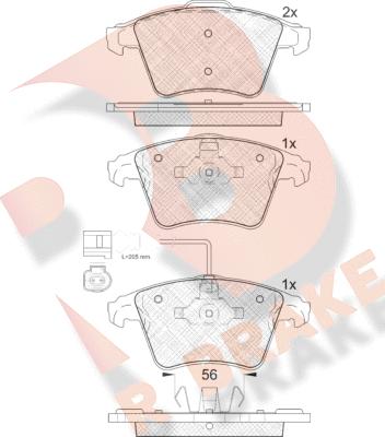 R Brake RB1778 - Bremžu uzliku kompl., Disku bremzes adetalas.lv