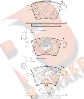 R Brake RB1777 - Bremžu uzliku kompl., Disku bremzes adetalas.lv