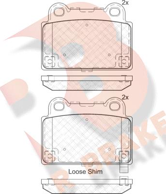 R Brake RB2095 - Bremžu uzliku kompl., Disku bremzes adetalas.lv