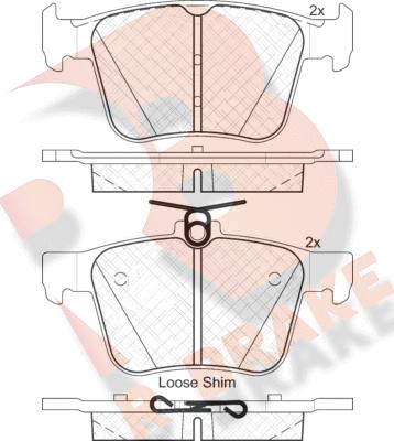 R Brake RB2098 - Bremžu uzliku kompl., Disku bremzes adetalas.lv