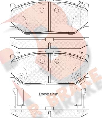 R Brake RB2045 - Bremžu uzliku kompl., Disku bremzes adetalas.lv