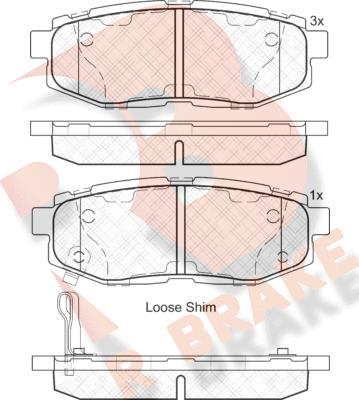 R Brake RB2088 - Bremžu uzliku kompl., Disku bremzes adetalas.lv