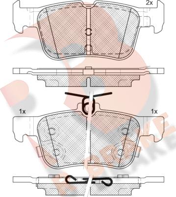 R Brake RB2198-208 - Bremžu uzliku kompl., Disku bremzes adetalas.lv