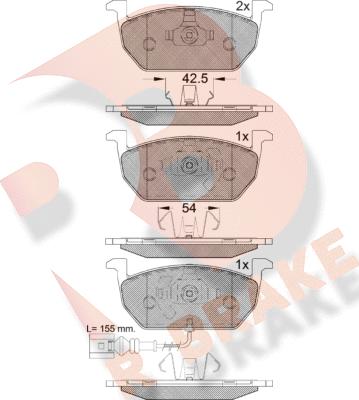 R Brake RB2189 - Bremžu uzliku kompl., Disku bremzes adetalas.lv